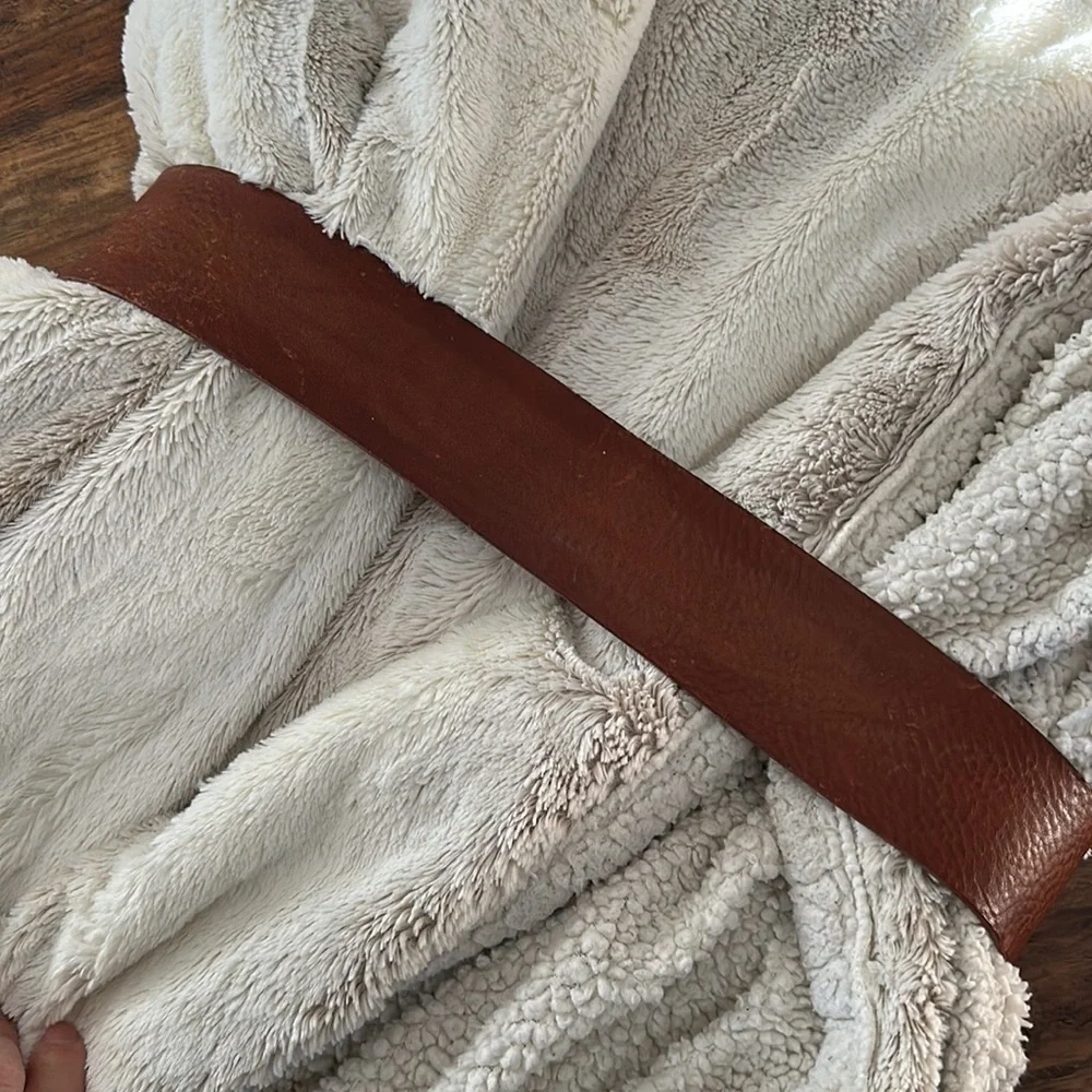 Garuglieri Genuine Leather Belt Rose Metal Buckle Brown Tan SzXL